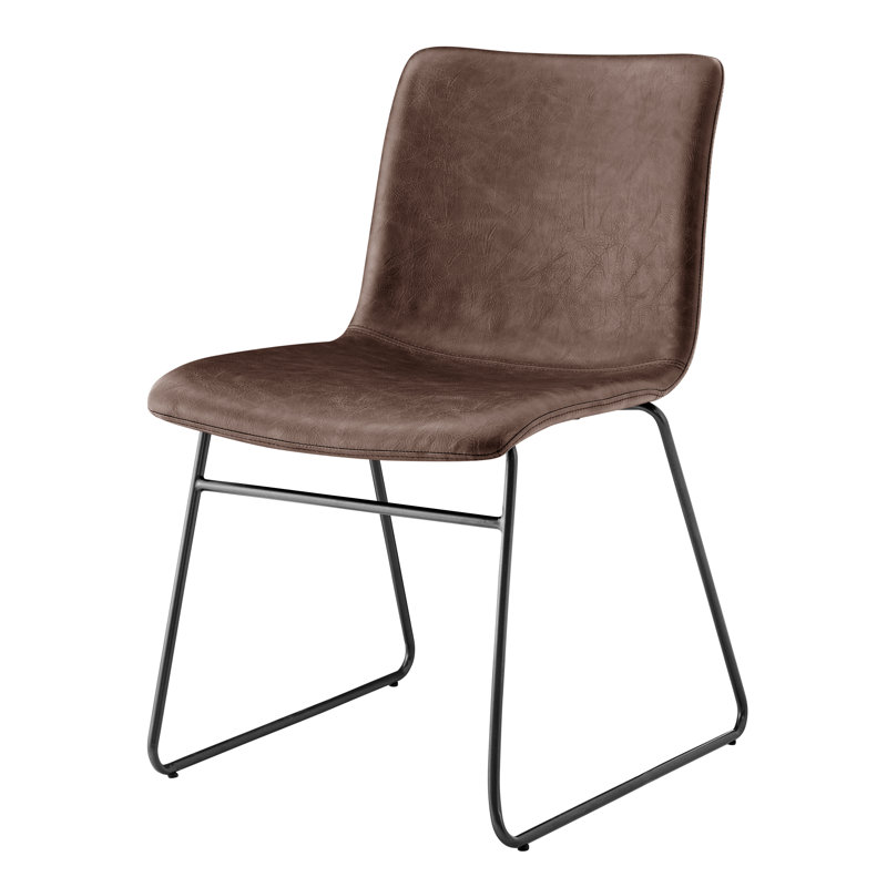 Winnona Upholstered Dining Side Chair, Dark Brown