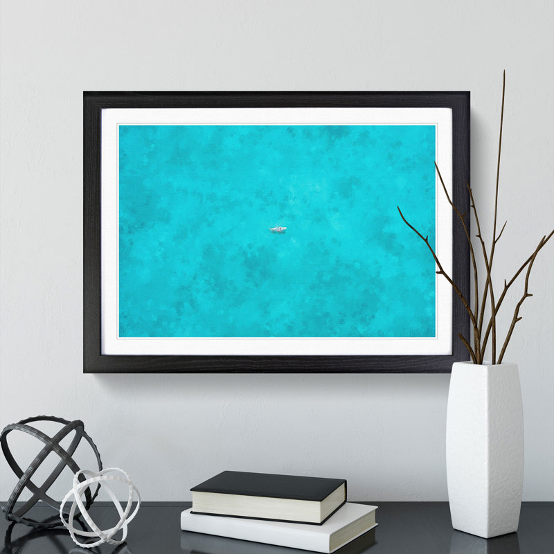 Coasting Boat - Picture Frame Graphic Art, 48cm H x 65cm W x 2cm D, Black Framed
