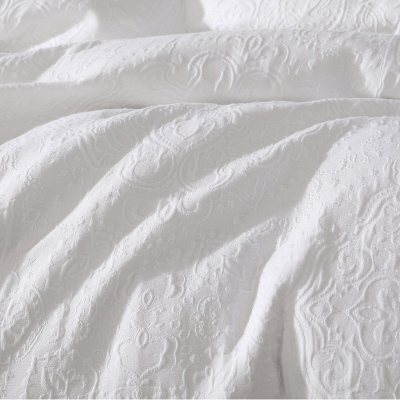 Melody Matelassé 3 pc Set White, King Duvet Cover + 2 King Pillowcases