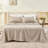 Belgian Linen Sheet Set Solid Color Natural Flax Cotton Blend Soft Breathable Farmhouse Bedding-126646112-126646113