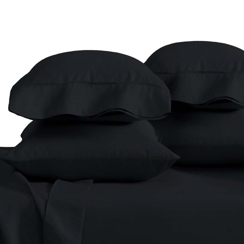 Ultra-Soft Microfiber Pillowcase, Black, 4 Standard Pillowcases