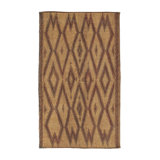Vintage Tuareg Mat In Brown And Beige With Diamond Geometric Patterns