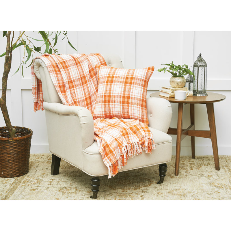  Plaid Woven Throw Pillow