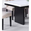 6 pièces de salle à manger de style moderne, plateau rectangulaire en faux marbre, 4 chaises rembourrées et banc Classic 6 personnes avec tissu blanc pour la pièce