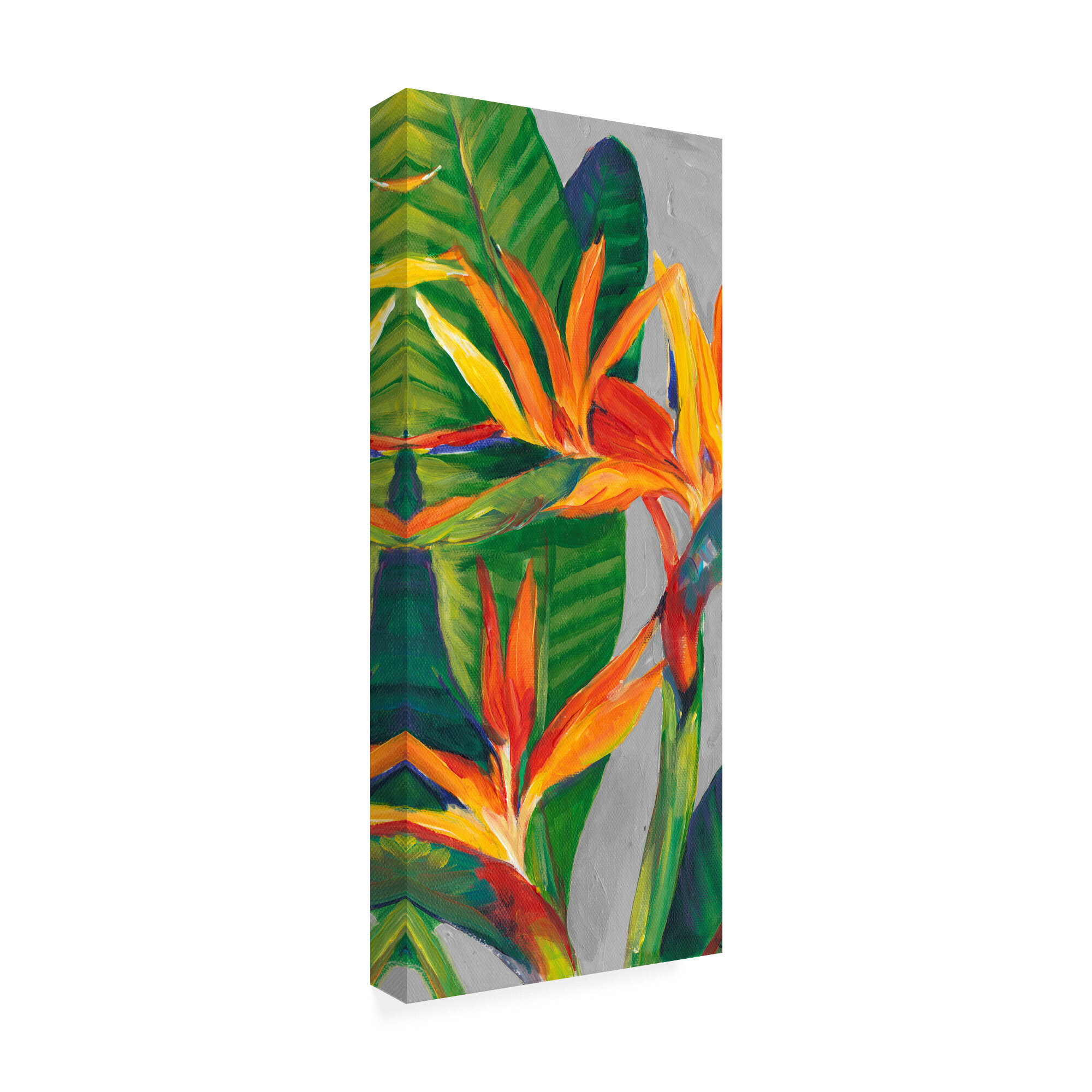 Bay Isle Home Bird Of Paradise Triptych II On Canvas by Timothy O