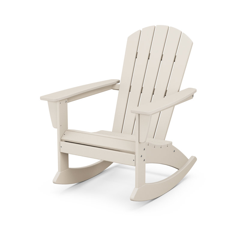 POLYWOOD Nautical Adirondack Rocking Chair, Sand