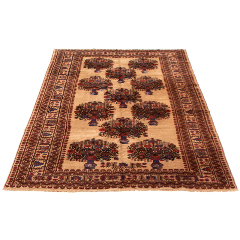 Tapis unique en laine noué à la main de style nouvel âge de 6 pi 5 po x 9 pi 9 po Helmtraud