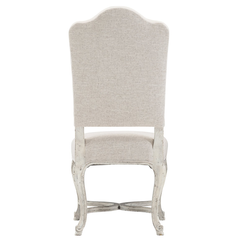 Gray Upholstered Leather Side Chair with Wood Frame