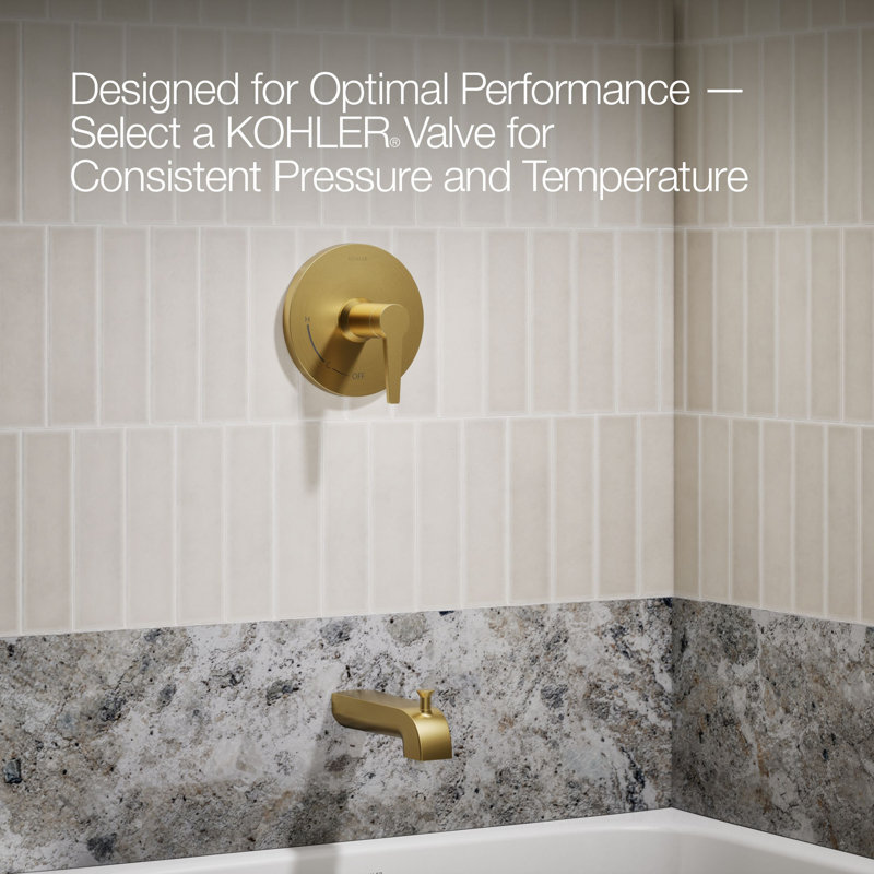 Pitch Tub and Shower Faucet, Vibrant Brushed Moderne Brass