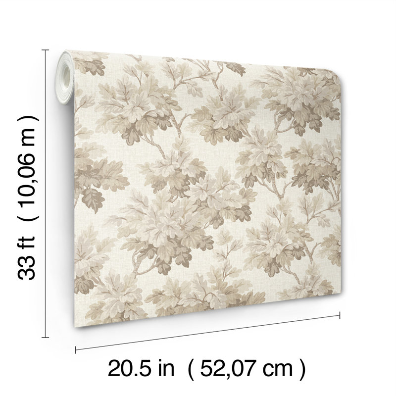 Oakcliff Stone Leaf Trail Wallpaper, Taupe