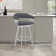 Robinett Swivel Counter or Bar Height Bar Stool with Arms and Footrest in Faux Leather and Metal