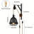 Farmhouse Plug in Wall Sconce Set of 2, Metal Wall Lamp Cage with Pulley Lift