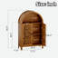 Armoire décorative arquée sculptée à la main avec tablette ouverte et plateau arqué