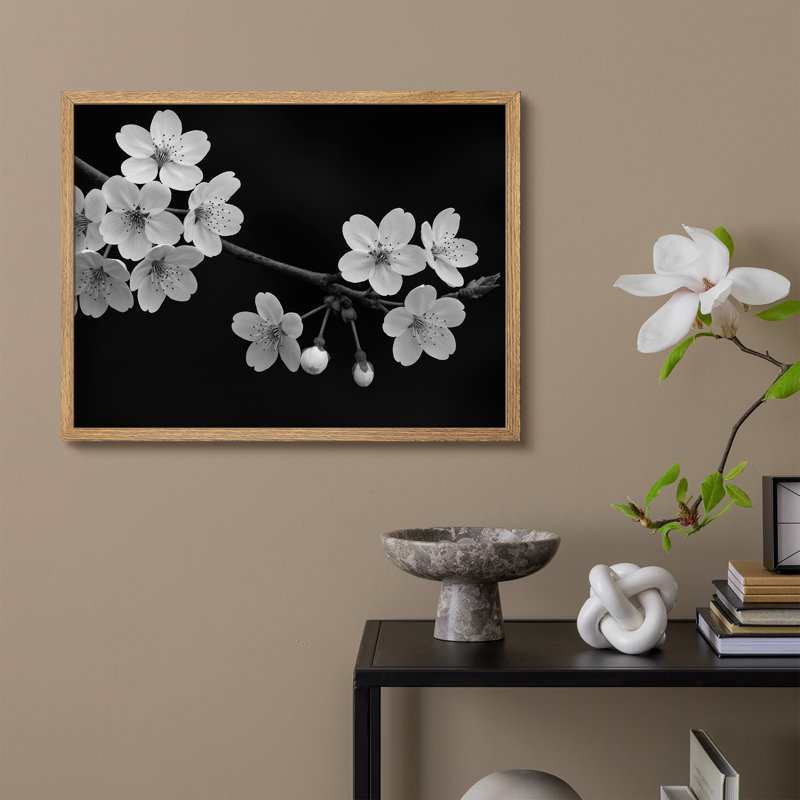 Reproduction florale encadrée pour décoration florale - 11 po x 14 po, Naturel, H 11 po x l 14 po