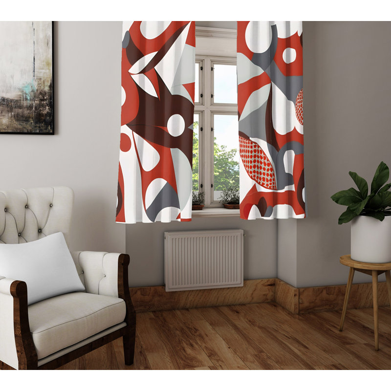 Paire de rideaux semi-transparents en polyester Brenee, L 40 po x L 61 po