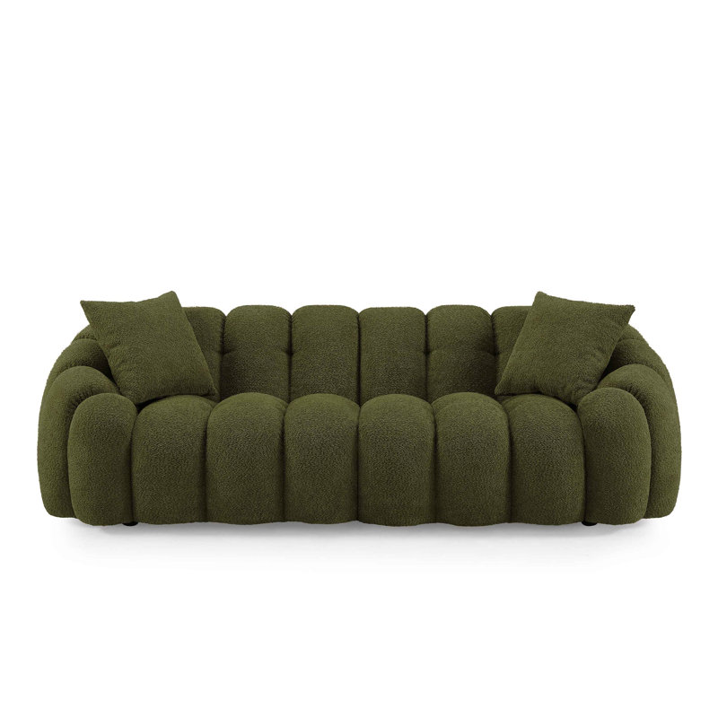 Winnie Round Arms Modular Sofa, Olive Boucle, 3