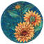 Ensemble de 4 grandes assiettes Golden Sunflowers
