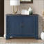 Buffet de table basse de salon bleu marine Mid-Century - structure en bois massif, grand espace de rangement Assemblage facile