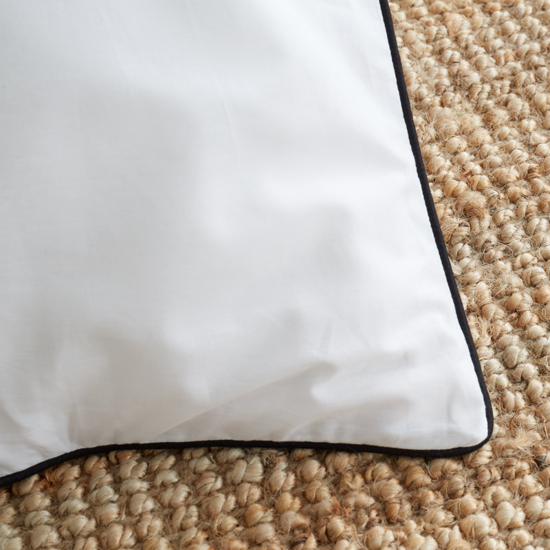 Cotton Piped Duvet Cover Set, Super King Duvet Cover + 2 Standard Pillowcases