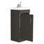 Lavabo de salle de bain, poignée en métal, armoire à une porte - noir