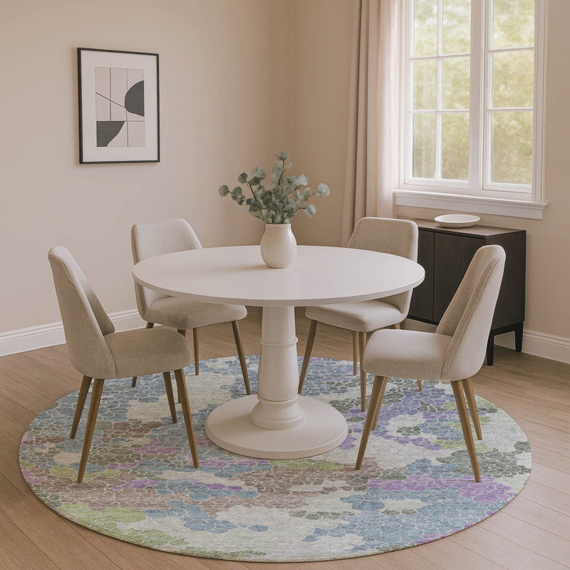 Premium Machine Washable Jakiyra AMF1906 Geometric Rug, Round 8'