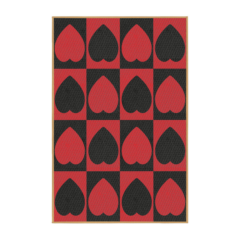 Tapis de zone rouge/noir à motifs Bekbele, Rectangle 4 pi x 6 pi