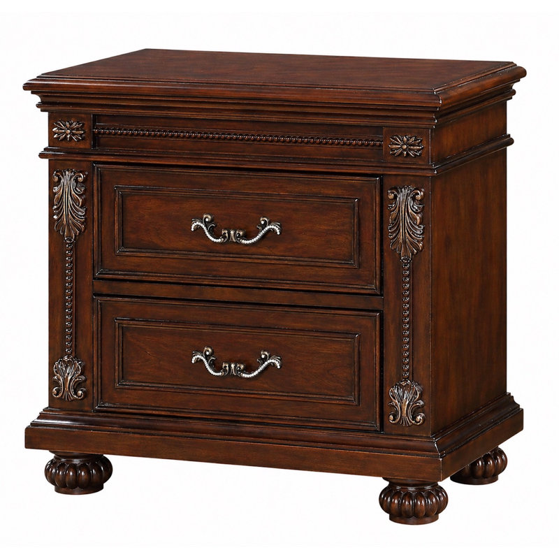 Lashonia Contemporary Cherry Wood Bedroom Set, King