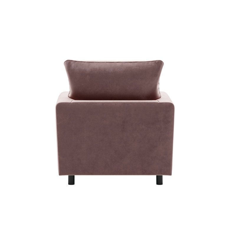 Awn Velvet Armchair, Powder Pink