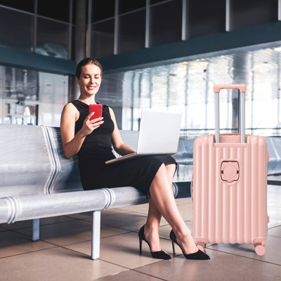 20"/24"/28" 3 pcs/set in ABS Spinner Wheel Luggage, Carry on Suitcase, with Cup Holder & USB Port & Phone Holder