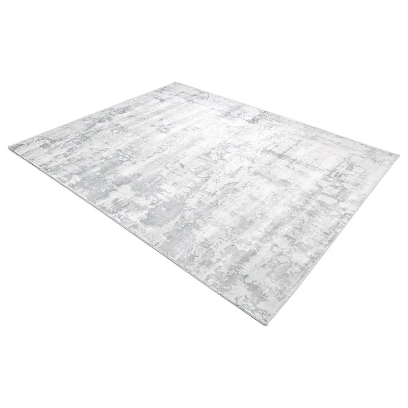 Milo Hand Knotted Area Rug in Gray, Rectangle 3' x 5'