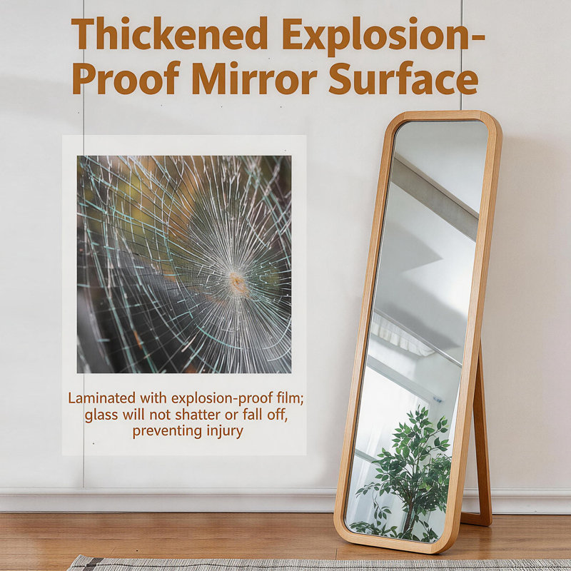 Solid Beech Wood Full Length Mirror