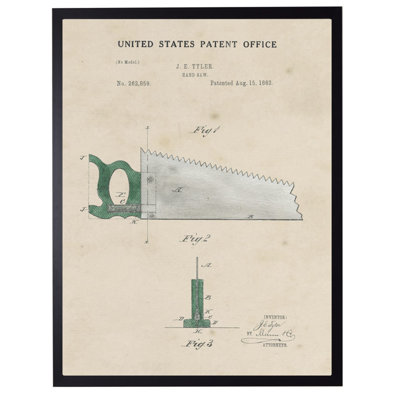 Handsaw Patent in Black Frame