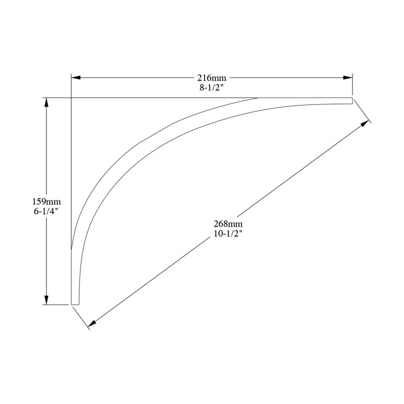 8-1/2 in x 6-1/4 in x 78-3/4 in Primed White Plain Polyurethane Crown Moulding