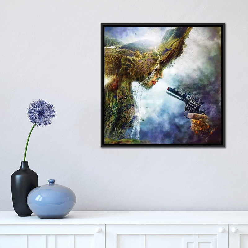«Betrayal», reproduction d'impression sur toile, H 18 po x l 18 po x P 1,5 po, Toile encadrée noire, Pas de tapis