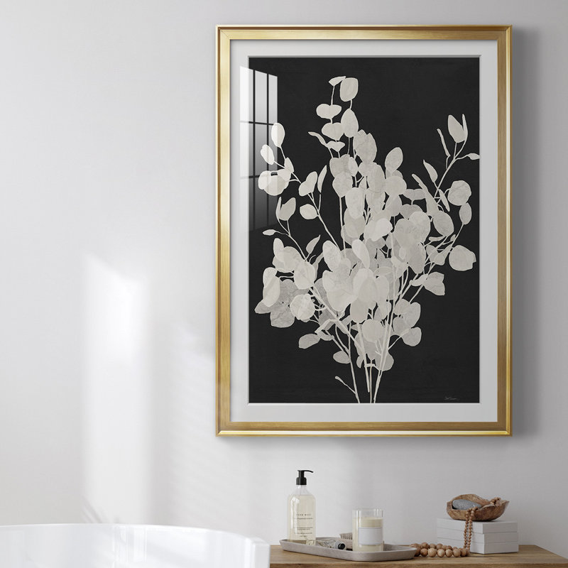 «Misty Branches II», reproduction encadrée de qualité supérieure - prête à être accrochée, H 42,5 po x l 30,5 po x P 1 po, Or