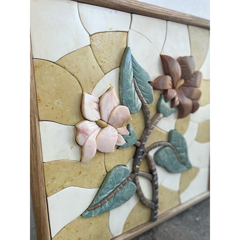 Handmade Plants & Flowers Wall Decor on Stone