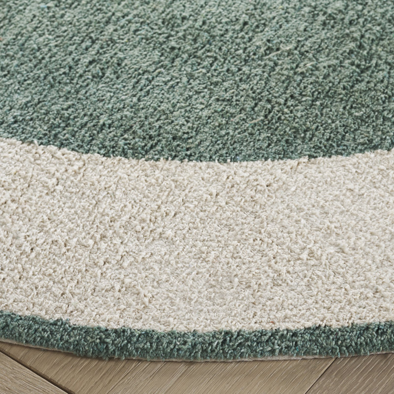 Tapis ivoire / vert Easy Care 220, Rond 5 pi