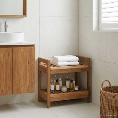 Solid Wood Bathroom Shelves