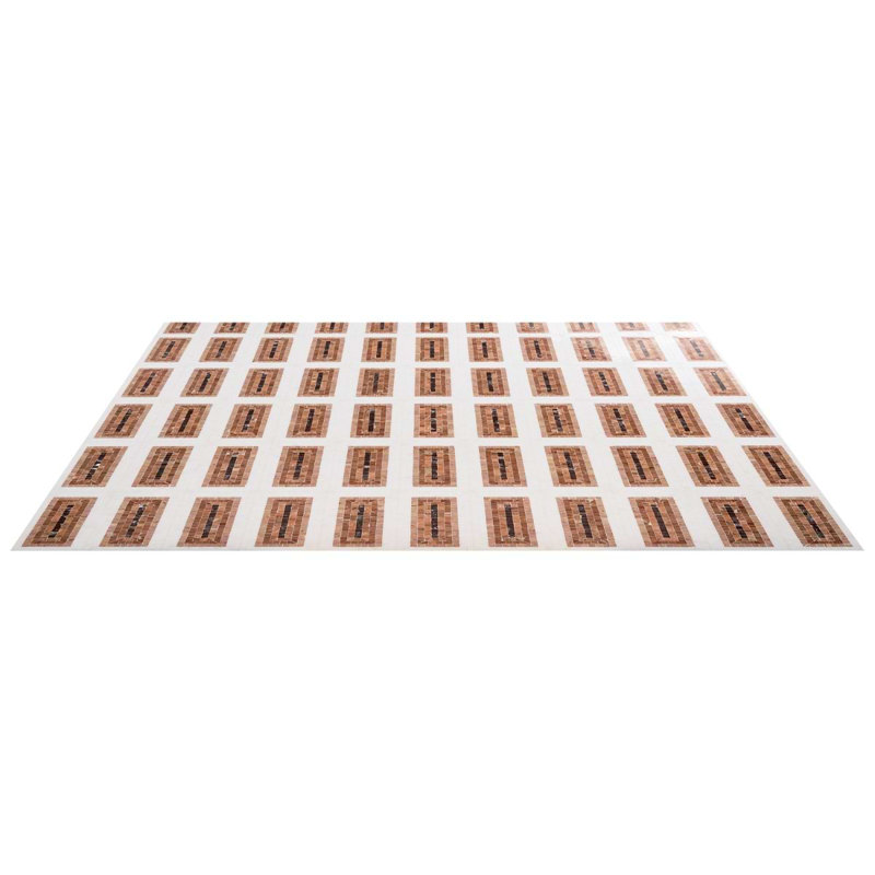 Ako 4x9 Rectangle Marble Micro Mosaic Tile, Terracotta Rosa