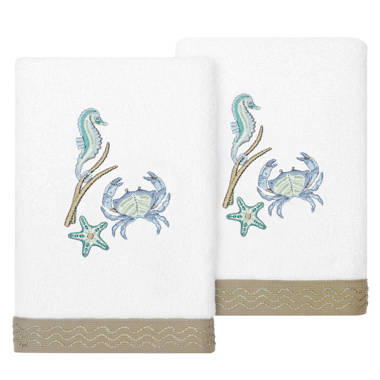 Crab Kitchen Towels, Beach Kitchen Towels, Nautical Kitchen Towels