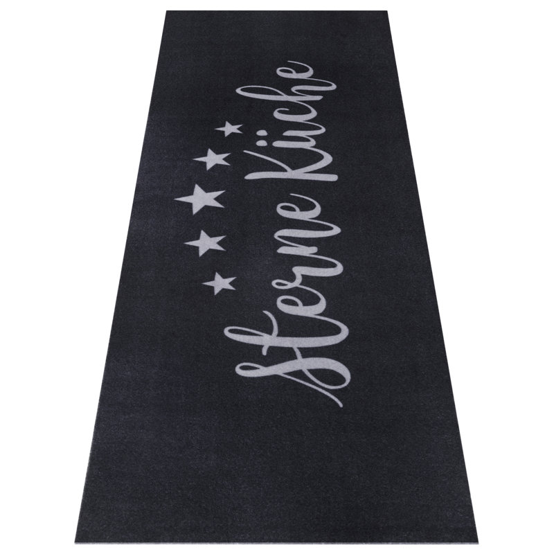"Cook & Clean" kitchen runner - kitchen rug with a starred kitchen motif. Non-slip carpet runner