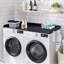 3 Panels Washer Dryer Countertop 54"x27" Wooden Washer Dryer Cover Black