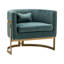 Fauteuil demi-tonneau en velours 31,1 po Rapicka