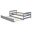 Lit plateforme gris simple avec lit gigogne - Stabilité de la chambre dans l'amélioration de l'espace