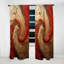 Red Gold Fusion Spiral - Rideau abstrait obscurcissant avec spirales abstraites - 1 panneau-107826238