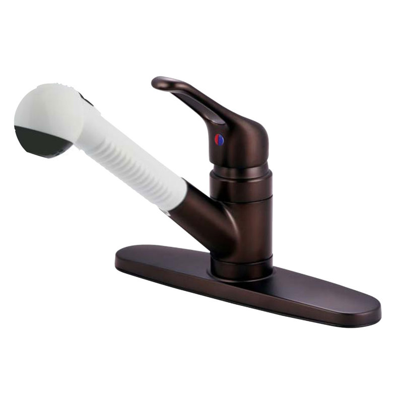 Distributeur d’eau chaud & froid avec pulvérisation coulissante, Chrome poli