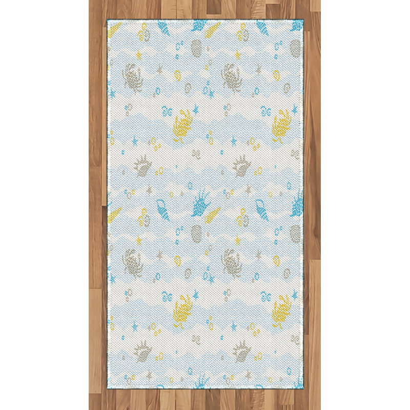 Tapis décoratif maritime à haute densité de fibres longues en polyester, Rectangle 2 pi 7 po x 5 pi