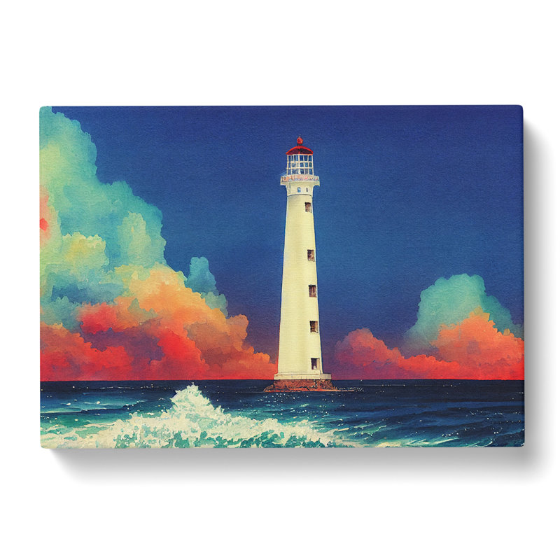 Lighthouse In Watercolour Vol.2 - Wrapped Canvas, 40cm H x 60cm W x 3cm D