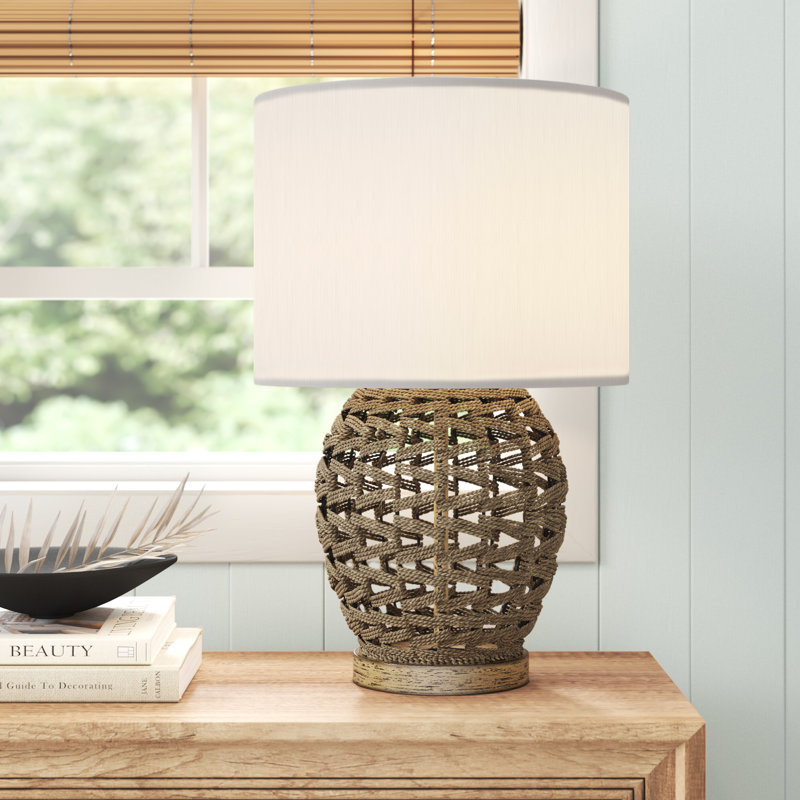 Lampe de table en rotin 23,5 po Soffette