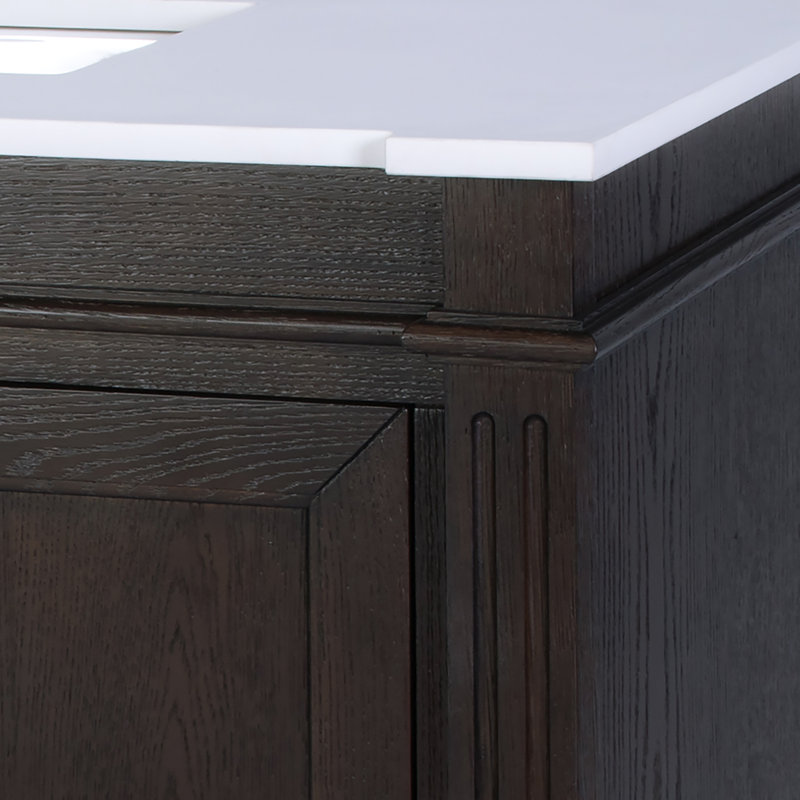 Meuble-lavabo simple en bois et quartz l 42 po Maurice